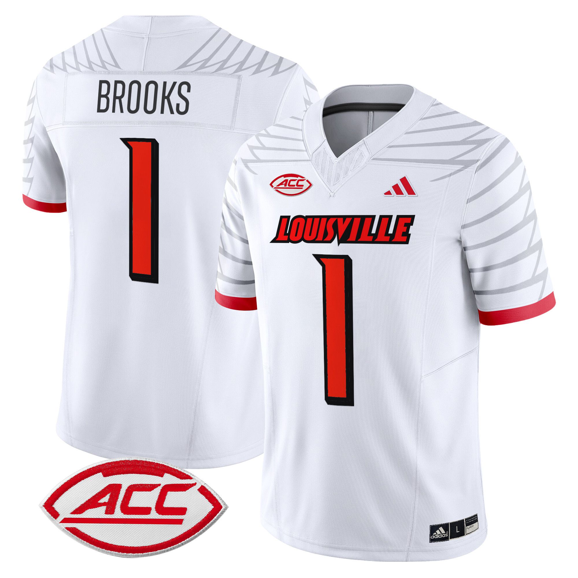Men Louisville Cardinals #1 Brooks White 2024 Vapor Limited NCAA Jersey->more ncaa teams->NCAA Jersey